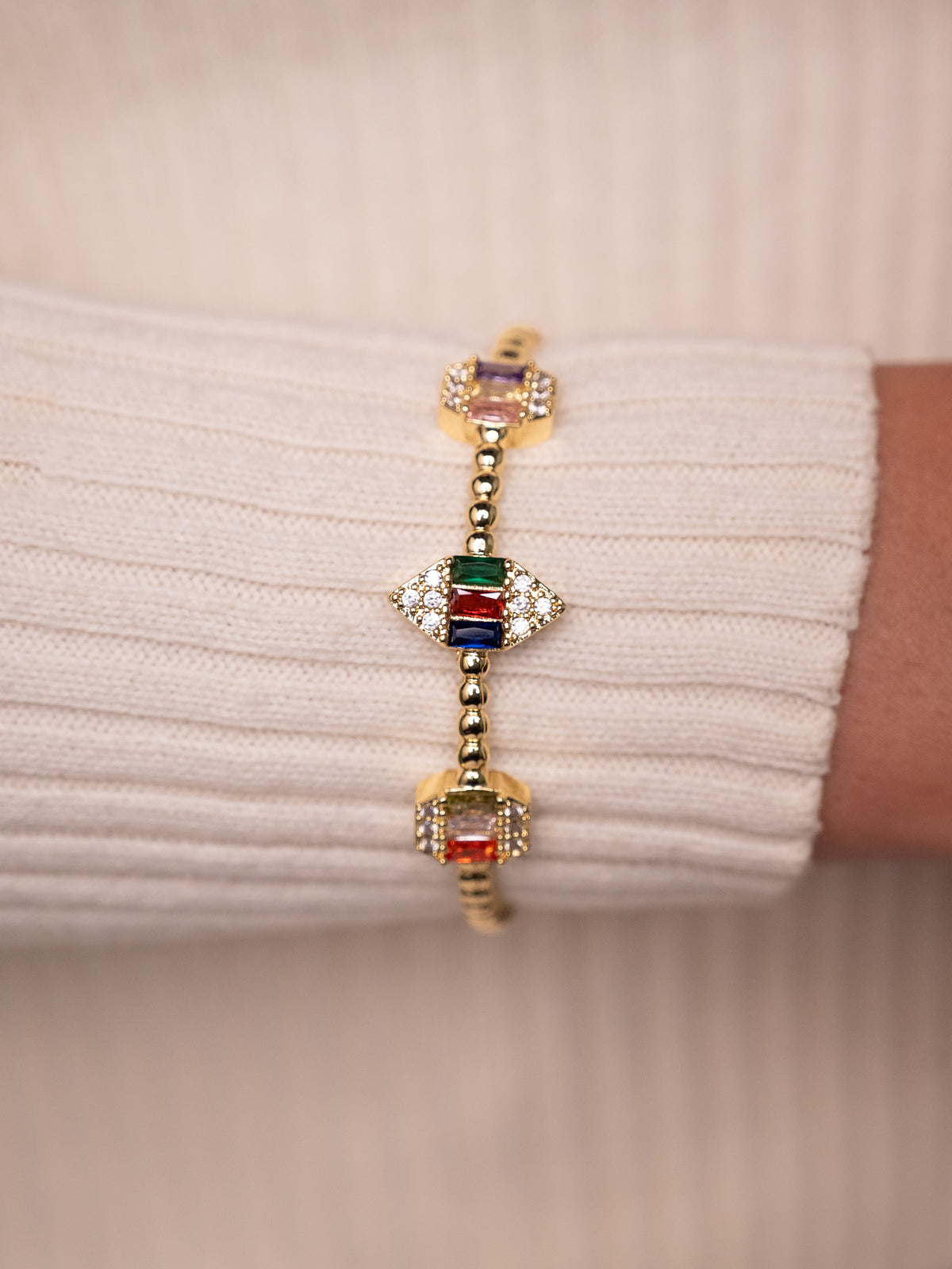 Cuff Bangle CZ Open