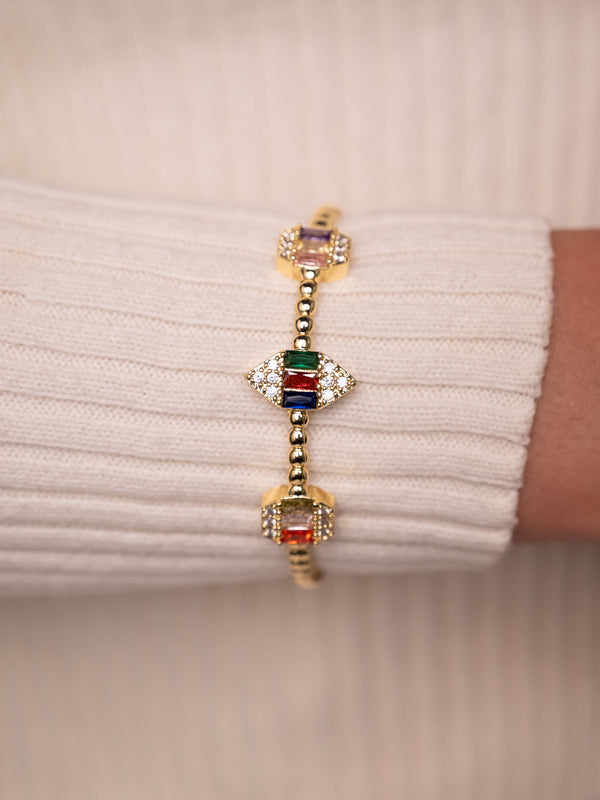 Cuff Bangle CZ Open