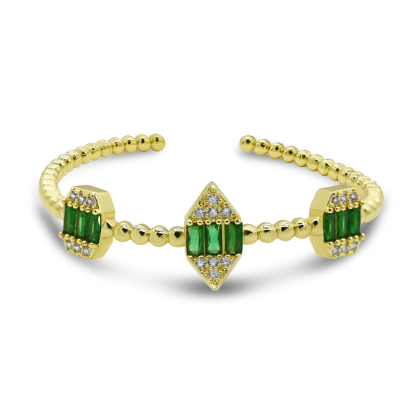Cuff Bangle CZ Open