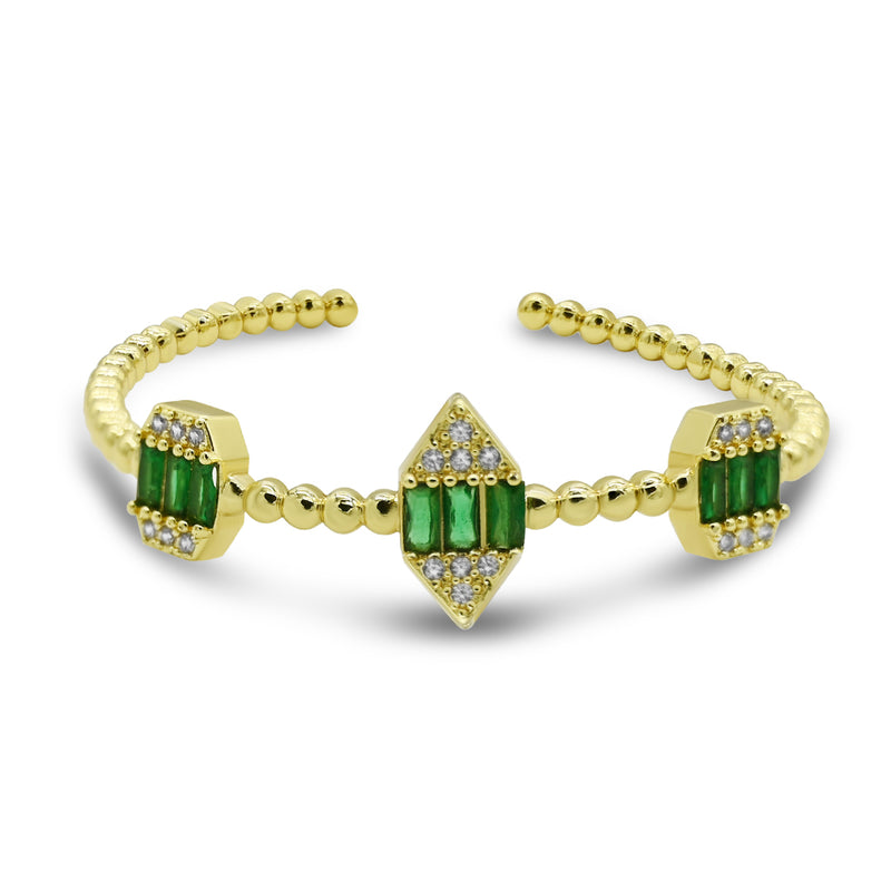 Cuff Bangle CZ Open