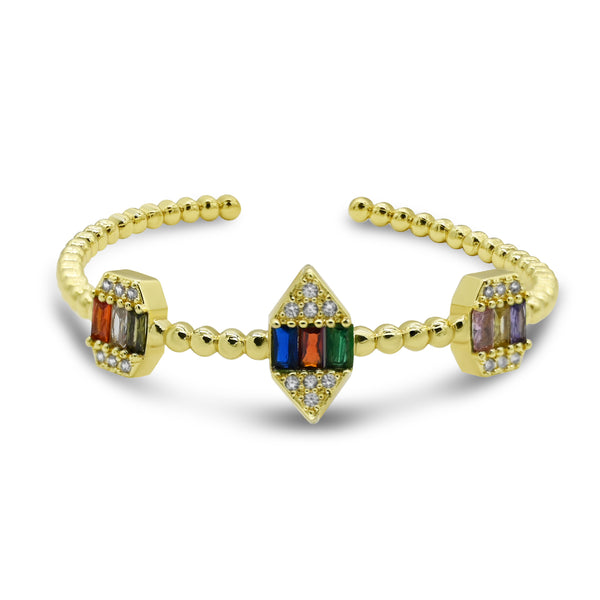 Cuff Bangle CZ Open