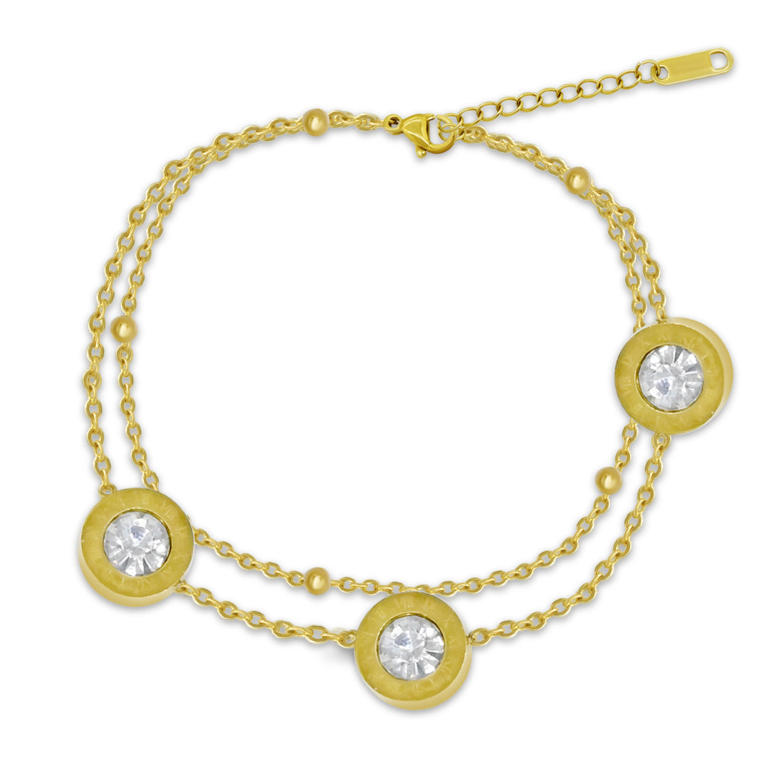 Gold Roman CZ Bracelet