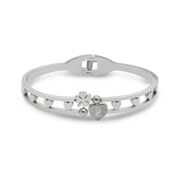Silver Plated Clover Heart Detail