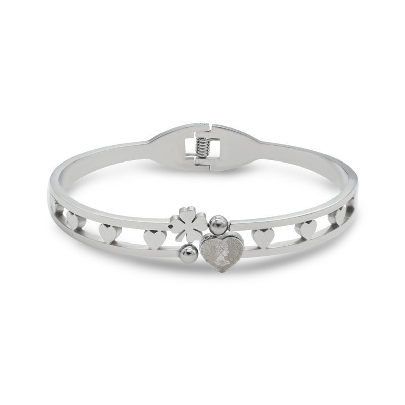 Silver Plated Clover Heart Detail