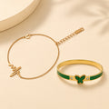 Malachite Butterfly Bracelet & Heartbeat Anklet