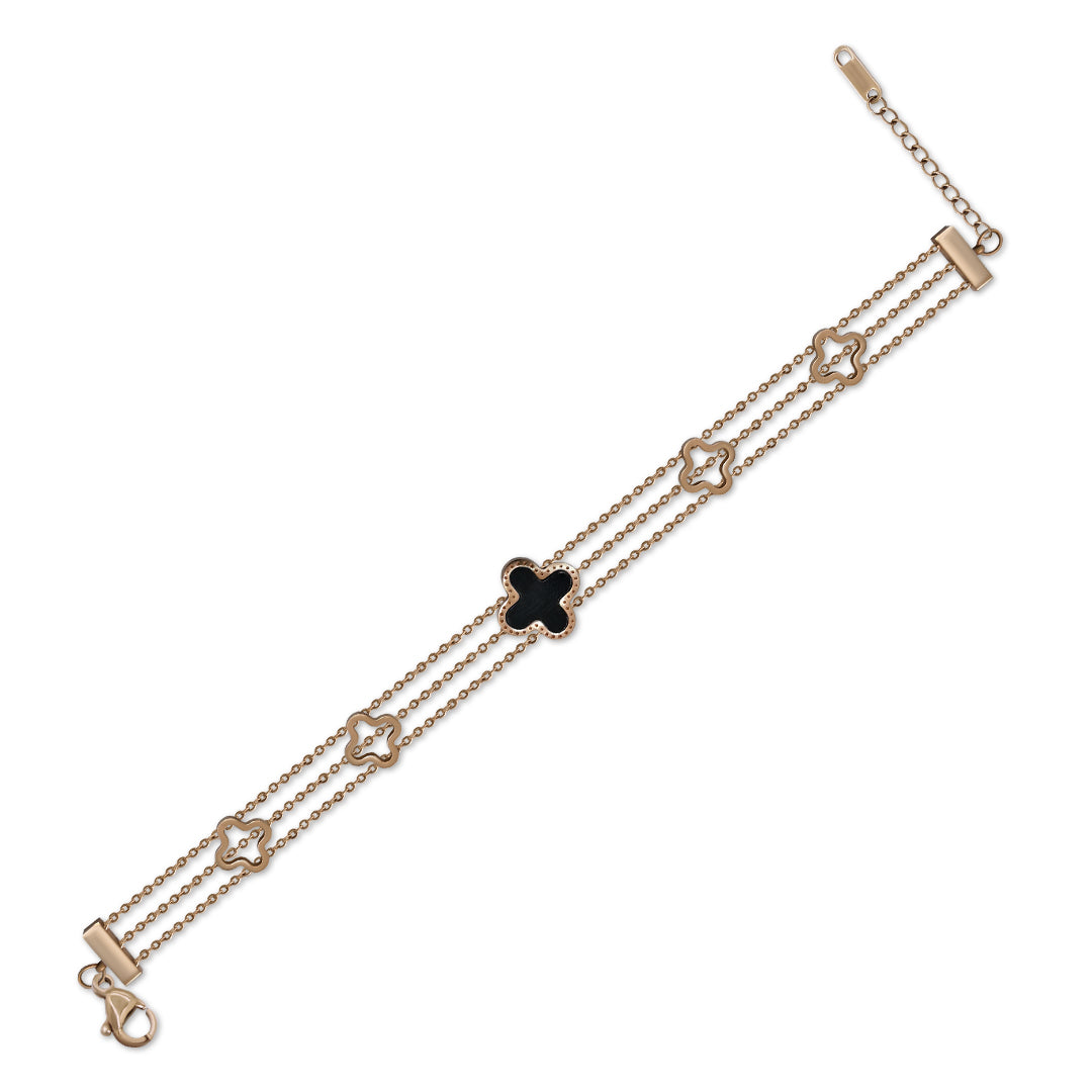 Black Clover Bracelet| 18k Gold Plated