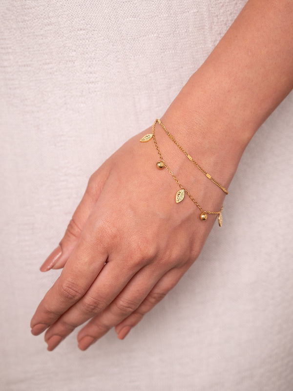 Double Layer Leaf Ball Chain