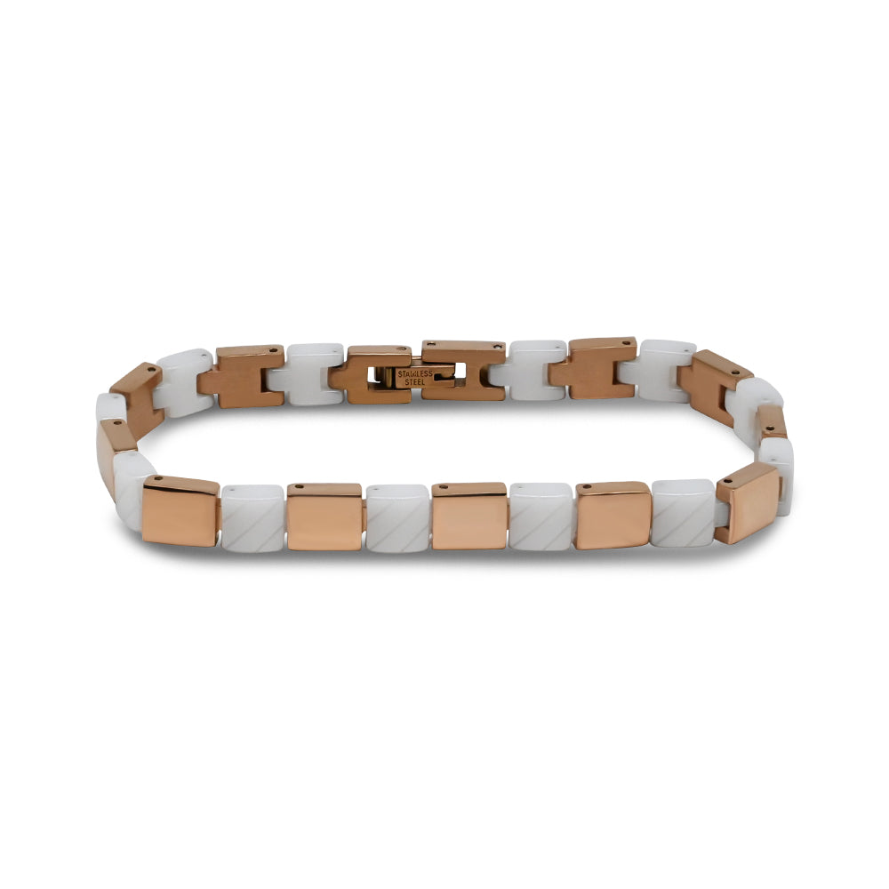 Minimalist White & Rose Gold Link