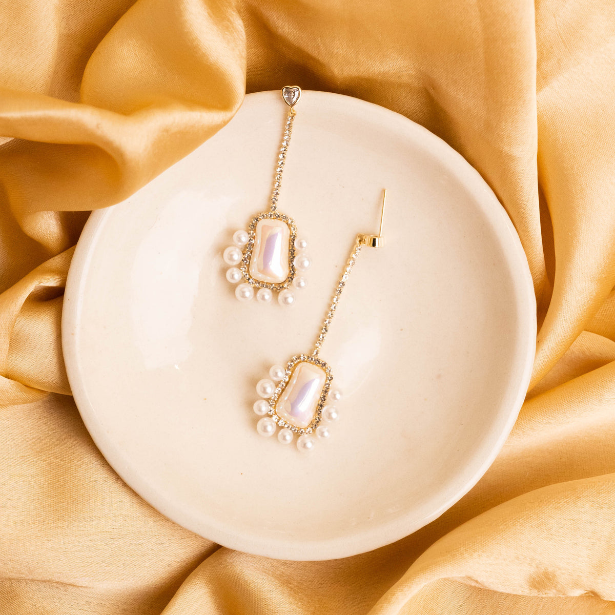 Rhinestone Pearl Drop