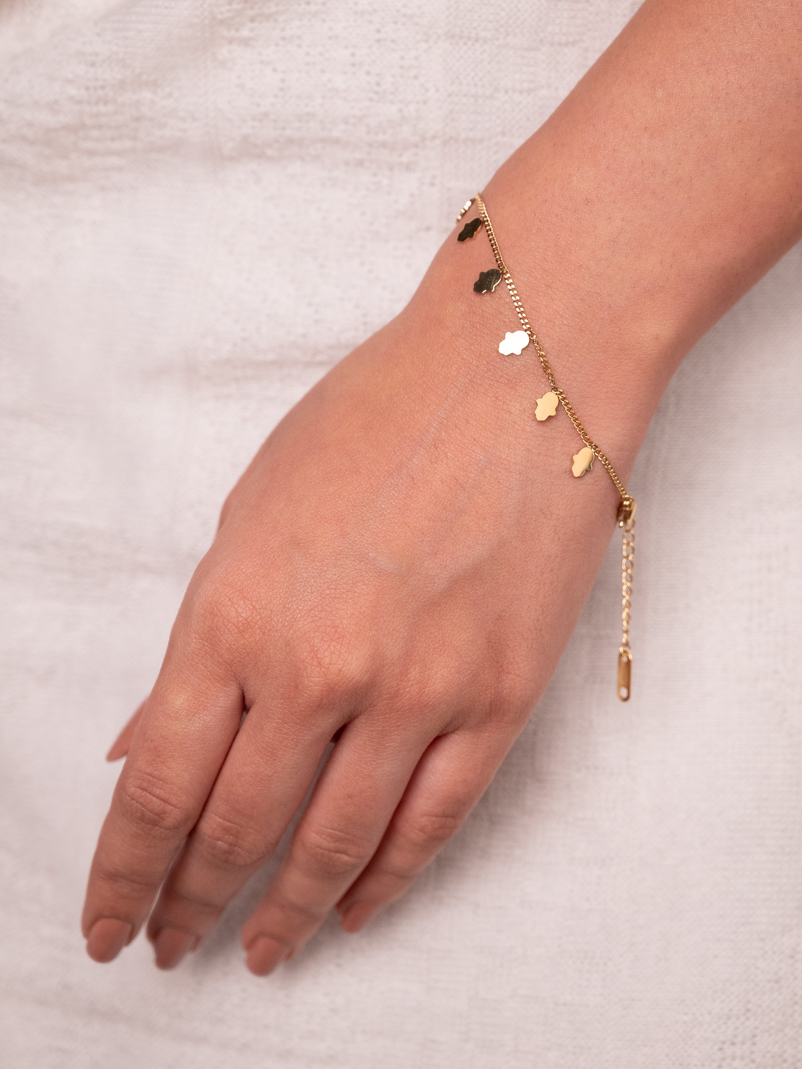 Hamsa Charm Chain Bracelet | 18k Gold Plated