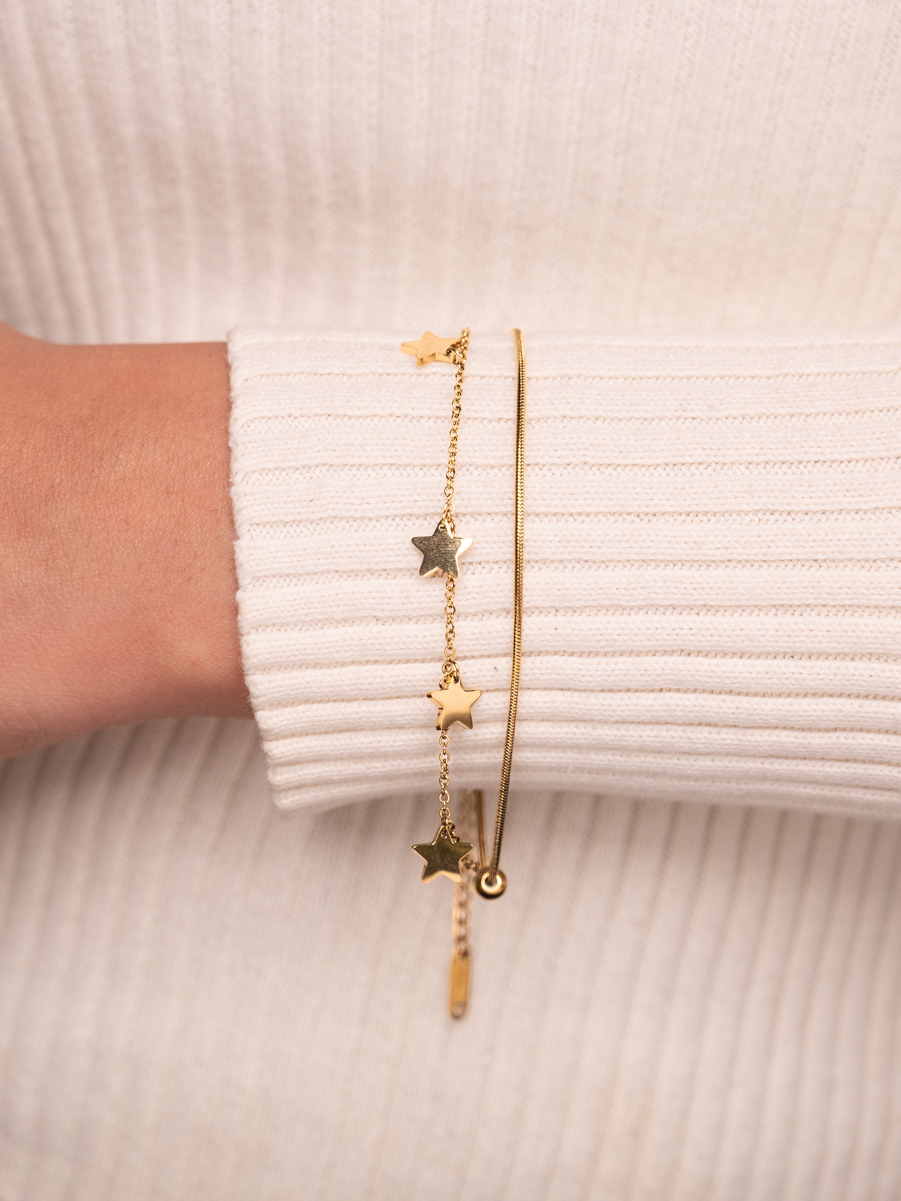 Double Layer Star Chain Bracelet | 18k Gold Plated