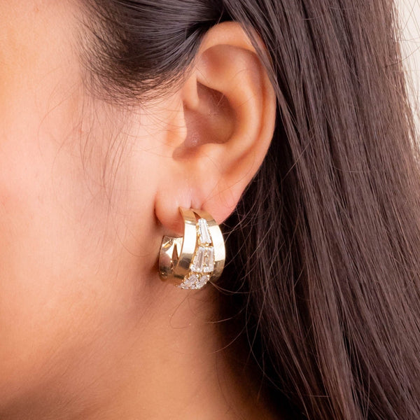 Golden Rhinestone Hoops