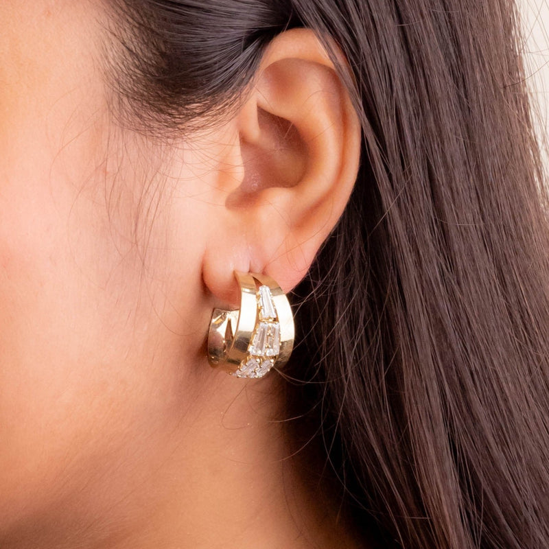 Golden Rhinestone Hoops