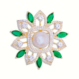 Classic Pearl and Green Stone