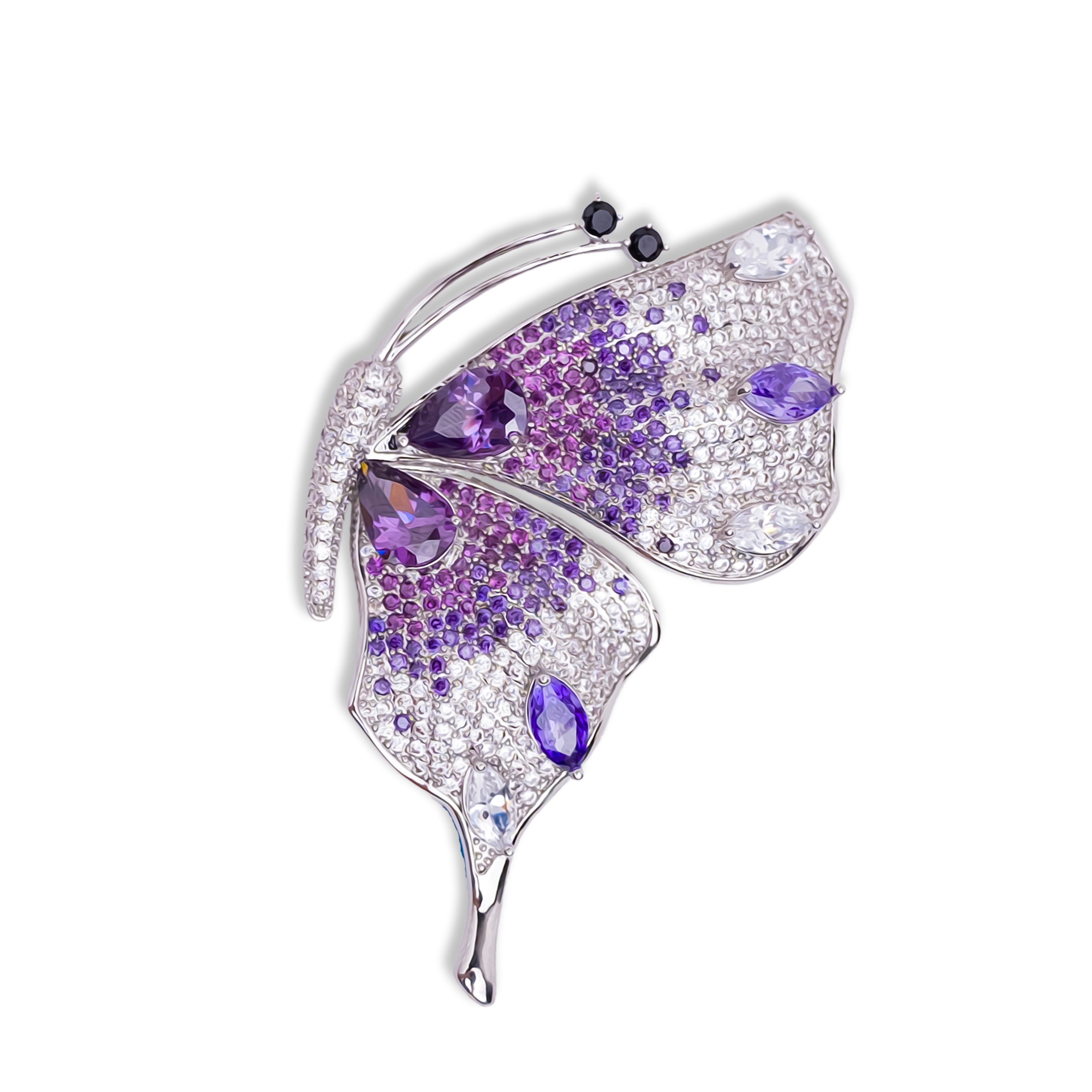 Sparkling Butterfly Brooch Pin