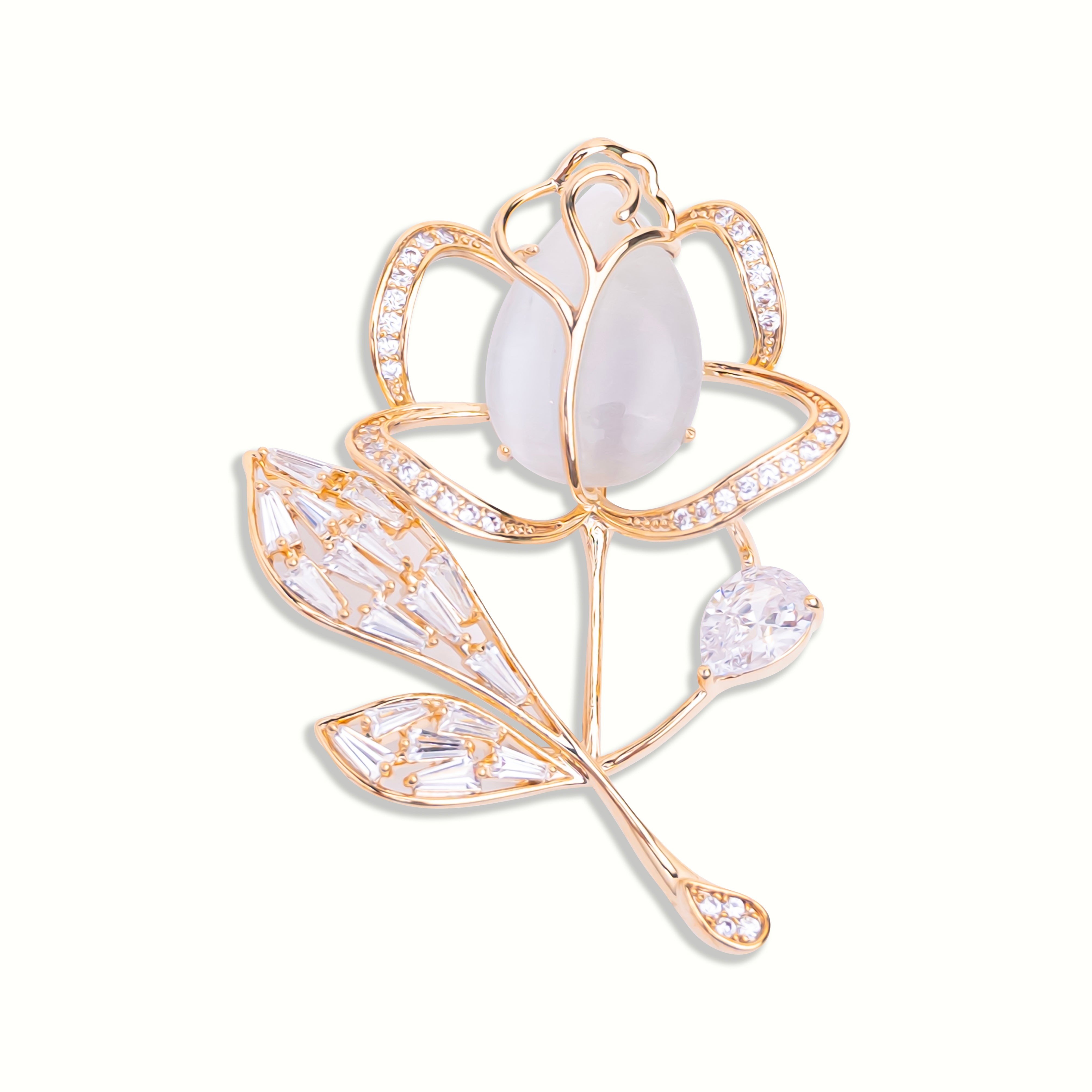 White Tulip Brooch Pin