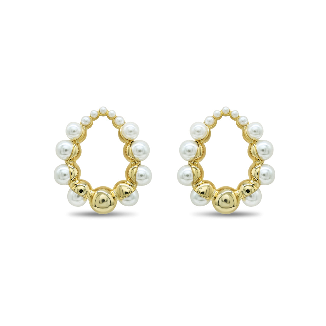 Pearl Studded Earrings | 18k Gold Plated