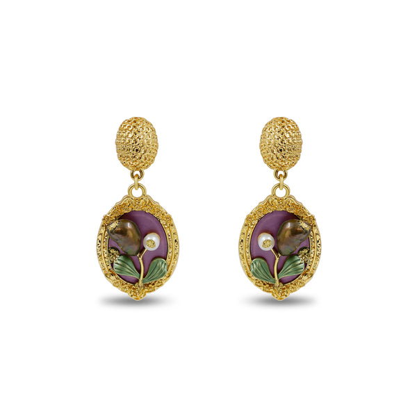 Baroque Pearl Flower Stud