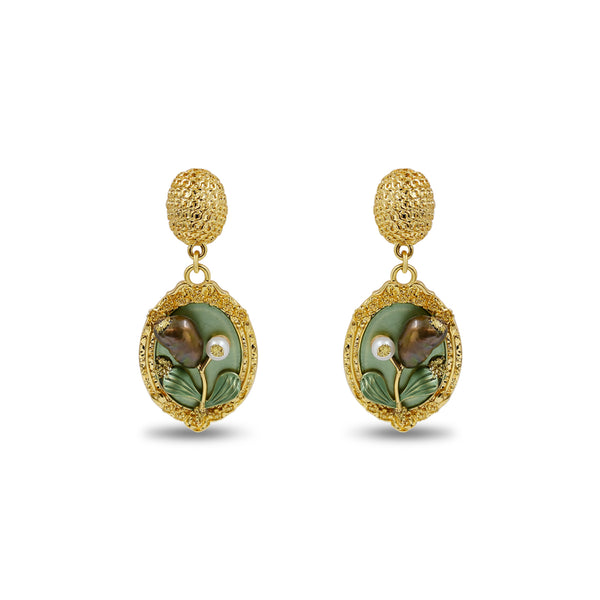 Baroque Pearl Flower Stud