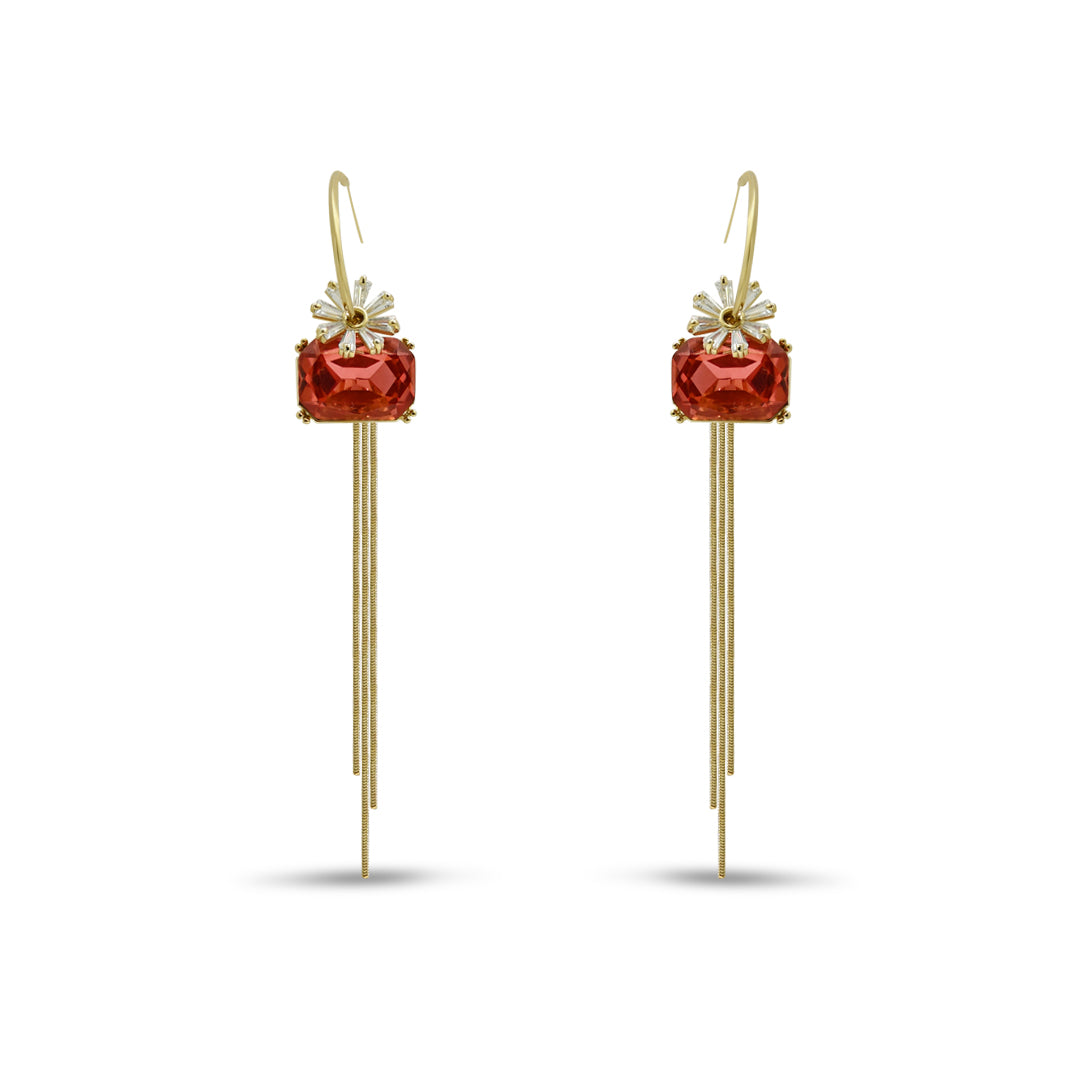 Red Hot Hoop Earrings | 18k Gold Plated