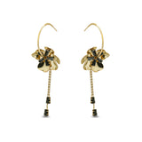 Black Flower long Chain Drop