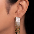 Studded Block Tasseled Drop