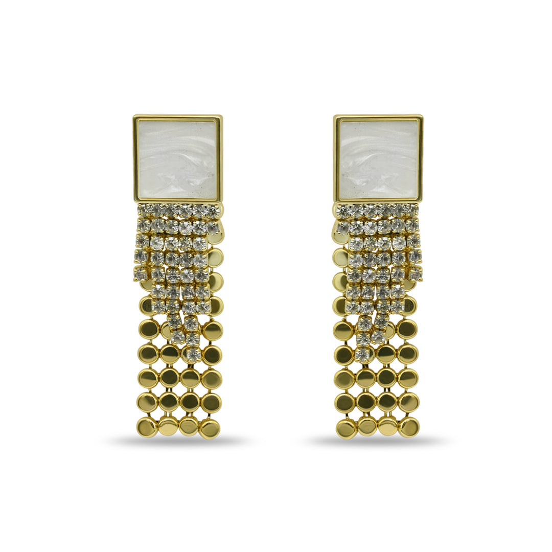Studded Block Tasseled Drop