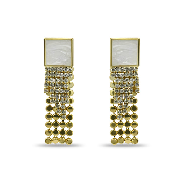 Studded Block Tasseled Drop