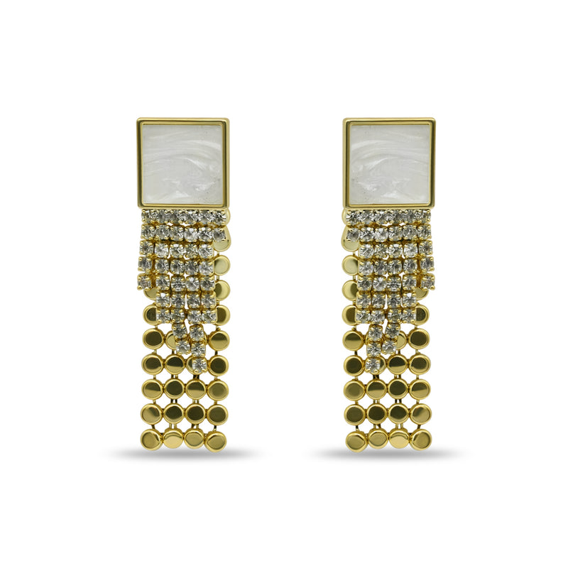 Studded Block Tasseled Drop
