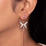 Long Chain With Butterfly Stud Dangle