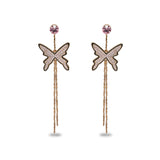 Long Chain With Butterfly Stud Dangle