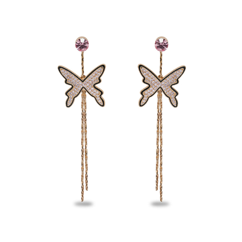 Long Chain With Butterfly Stud Dangle