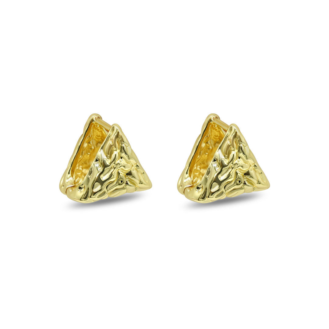 Geometric Triangle Stud Earrings | 18k Gold Plated