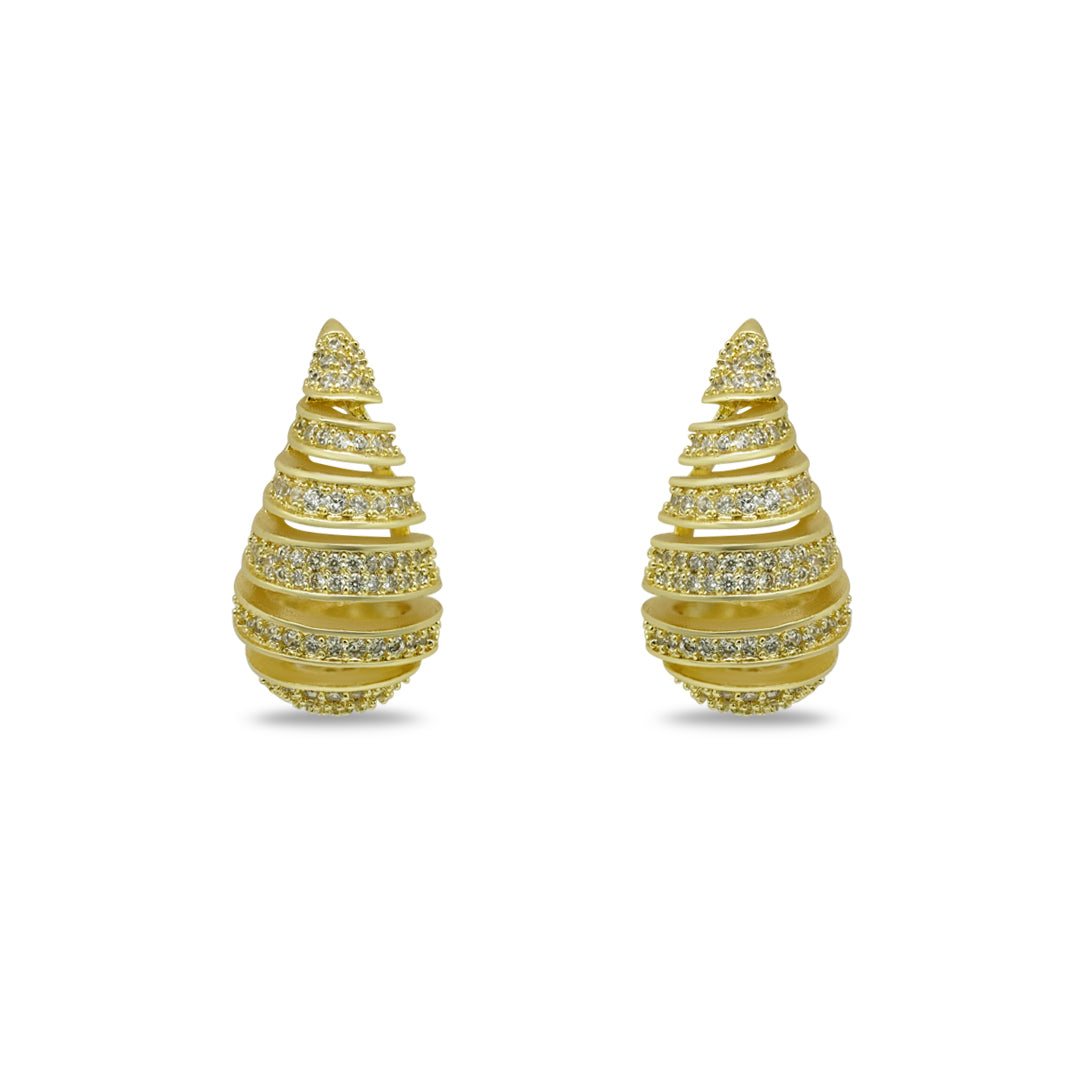 Diamond Drop Earrings | 18k Gold Plated