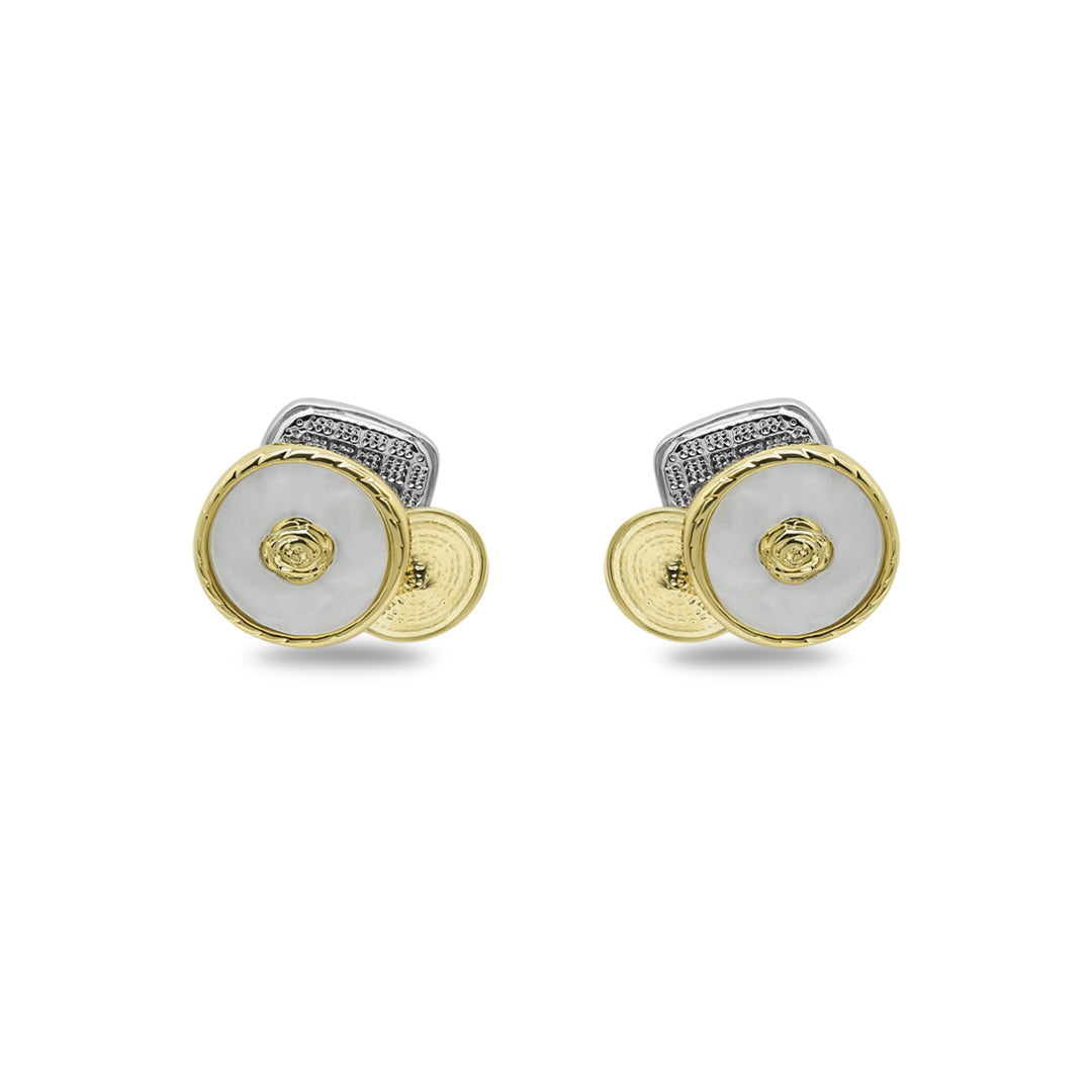 Two-Tone Pearl Stud Earrings