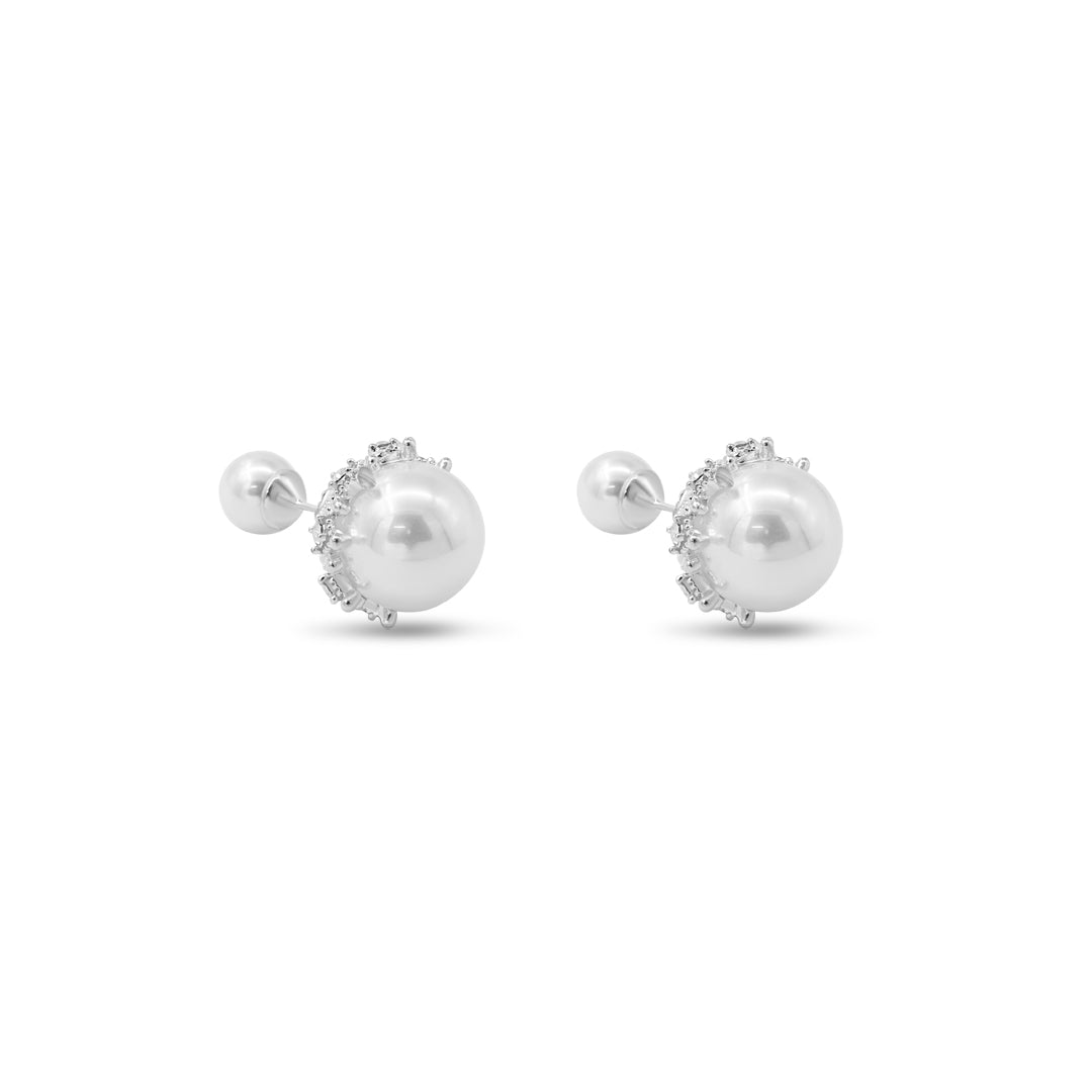 Double Sided Pearl Earrings | Gold/Silver Polish