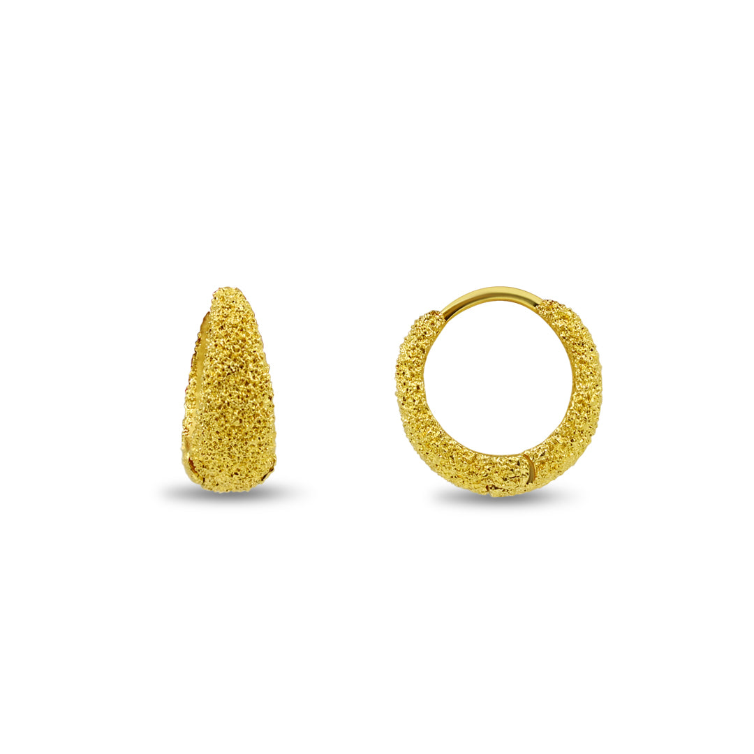 Textured Half Hoops Earrings | 18k Gold Plated