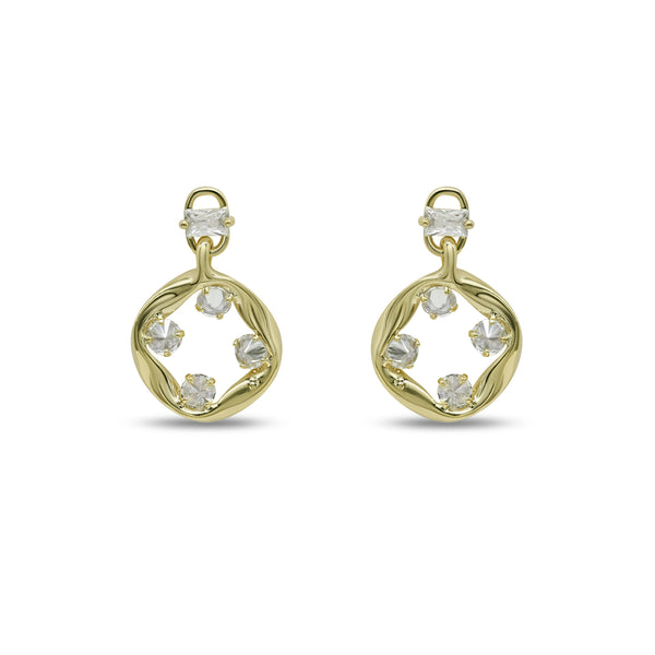 Wavy Diamond Circle Drops