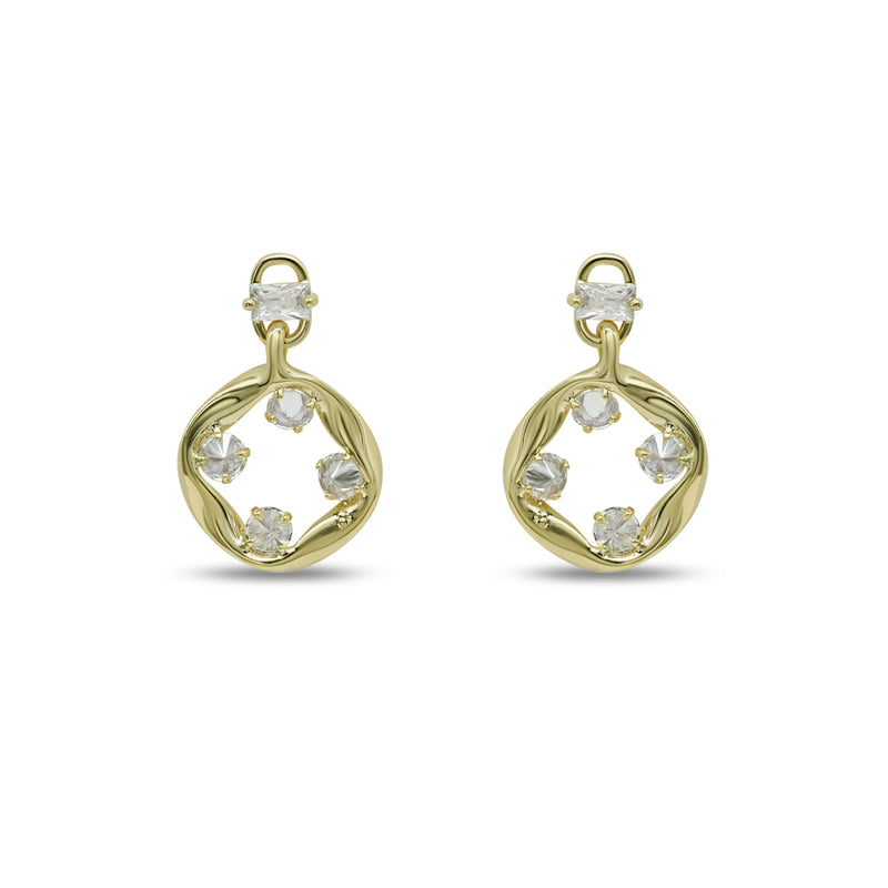 Wavy Diamond Circle Drops