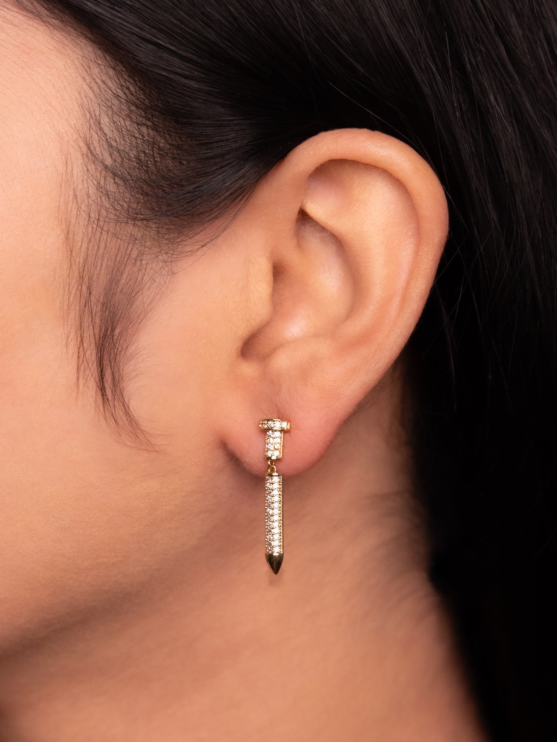 Nail Earrings | 18k Gold Plated