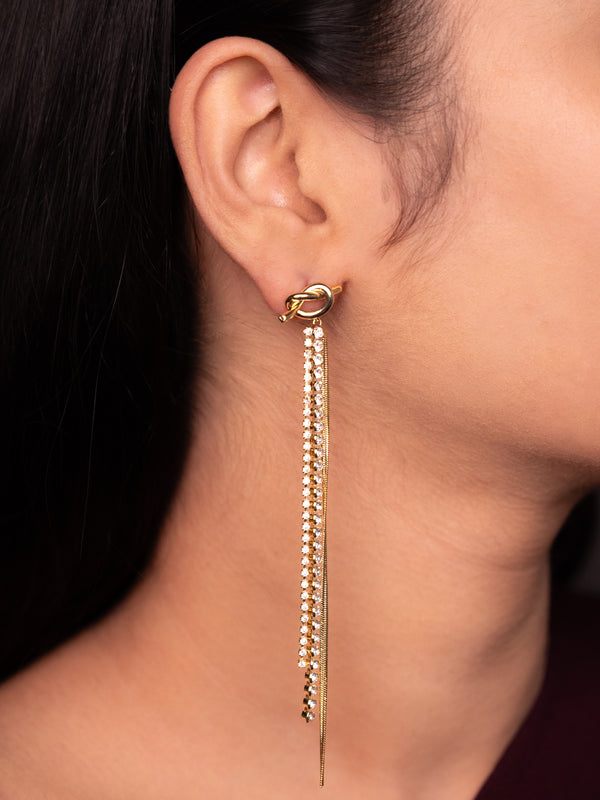 Contemporary Knot Long Tassel Drop