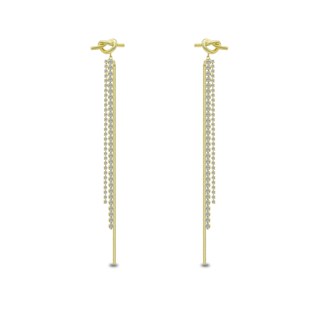 Contemporary Knot Long Tassel Drop