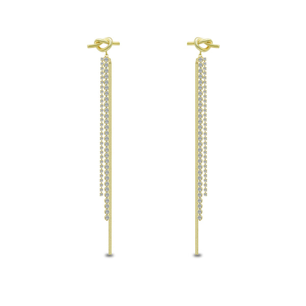 Contemporary Knot Long Tassel Drop