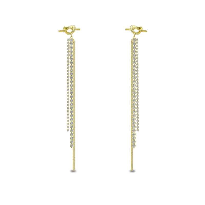 Contemporary Knot Long Tassel Drop