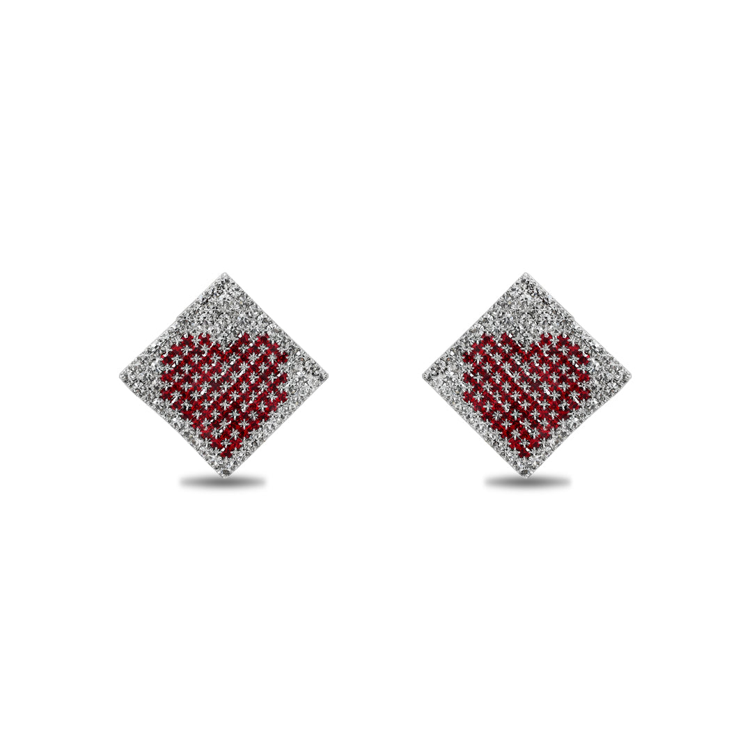 Red Heart Earring