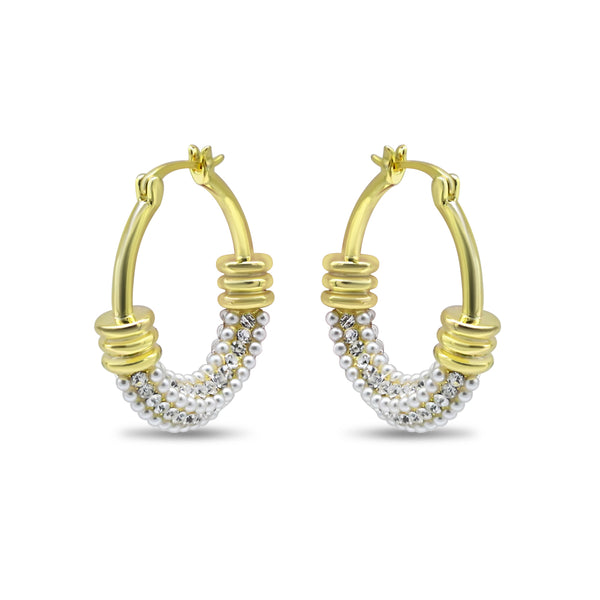 Diamond And Pearl Hoops