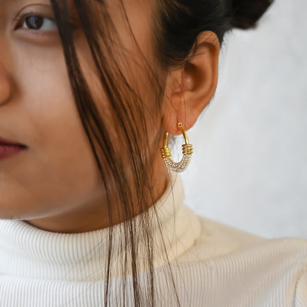 Diamond And Pearl Hoops