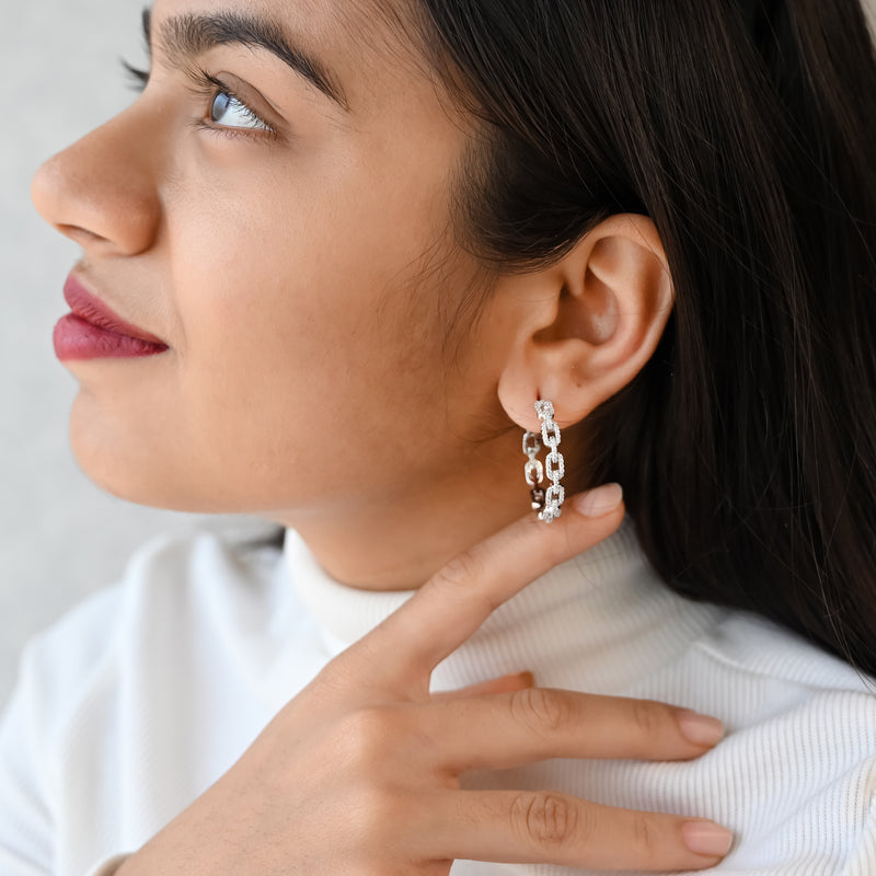 Studded Link Hoop