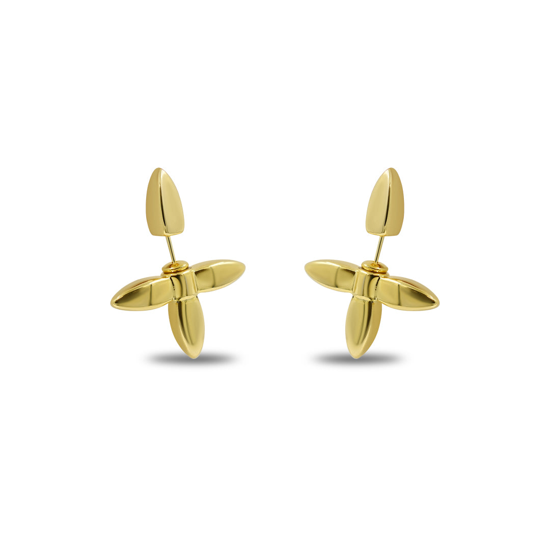 Gold Cross Studs Earrings | 18k Gold Plated