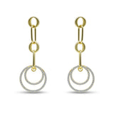 Gold & Diamond Double Hoop Drop